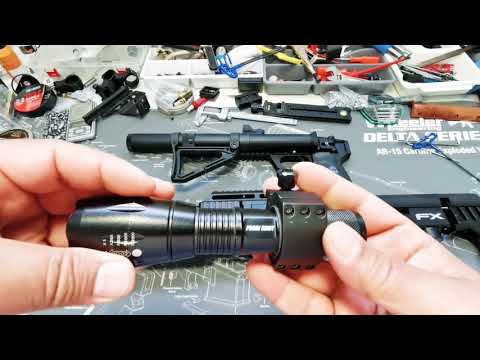 الرماية بالليل ثبيت الكشاف بالبندقية Mounting flashlight on air gun for night shooting